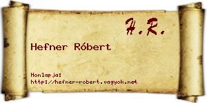 Hefner Róbert névjegykártya